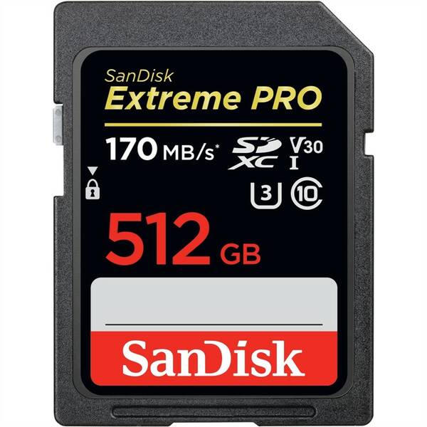 Paměťová karta SanDisk SDXC Extreme Pro 512GB UHS-I U3  (170R/90W) (SDSDXXY-512G-GN4IN)