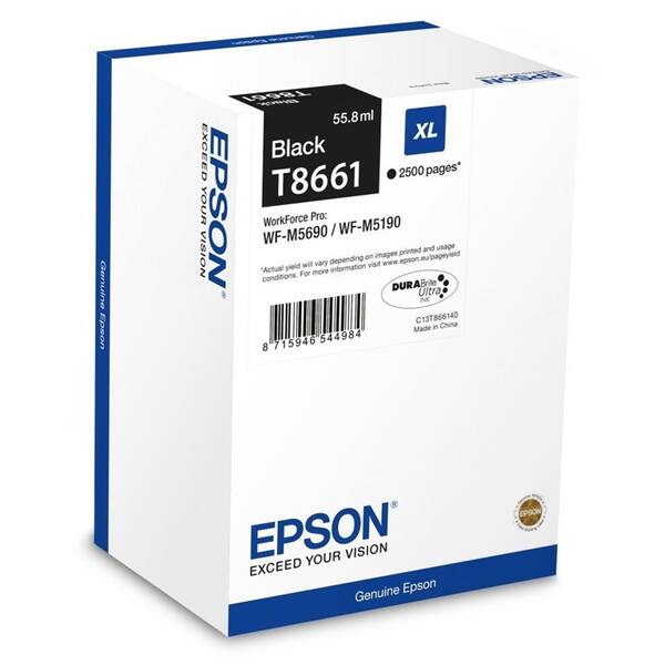 Inkoustová náplň Epson T8661 XL, 2500 stran (C13T866140) černá