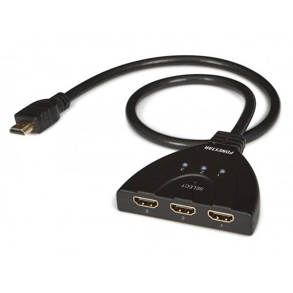 Redukce Fonestar výstup HDMI/3x vstup HDMI (jbrx3033) černá (lehce opotřebené 8801950515)