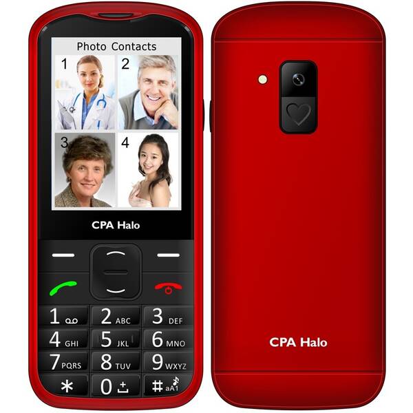 Mobilní telefon CPA Halo 18 Senior s nabíjecím stojánkem - ZÁNOVNÍ - 12 měsíců záruka (TELMY1018RE) červený (lehce opotřebené 8801494317)