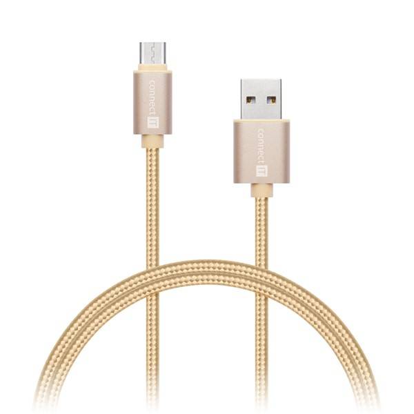Kabel Connect IT Wirez Premium USB/USB-C, 1m (CI-666) zlatý