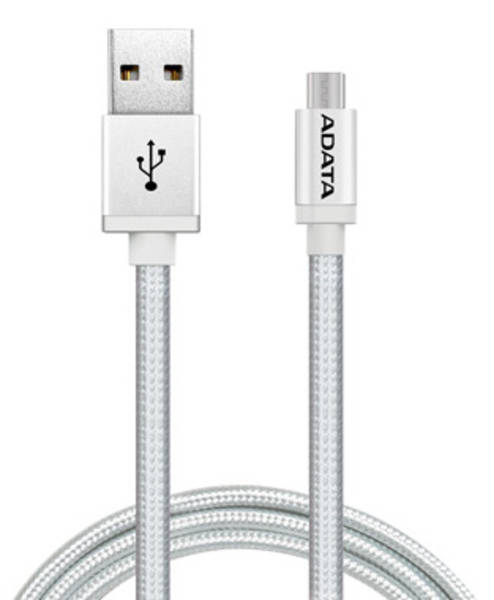 Kábel ADATA USB/micro USB, 1m, pletený (AMUCAL-100CMK-CSV) strieborný