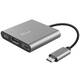 USB Hub Trust Dalyx 3v1 USB-C/USB, HDMI, USB-C PD 100W (23772) sivý
