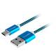 Kabel GoGEN USB / micro USB, 1m, opletený (MICUSB100MM26) modrý