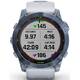GPS hodinky Garmin fenix 7X Sapphire Solar - Titan Blue/White Silicone Band (010-02541-15)