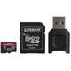 Pamäťová karta Kingston Canvas React Plus MicroSDXC 64GB UHS-II U3 ​​(285R/165W) + adaptér + čítačka (MLPMR2/64GB)