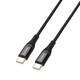 Kabel GoGEN USB-C / USB-C, 2m, opletený (USBCC200MM01) černý