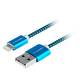 Kábel GoGEN USB / lightning, 1m, opletený (LIGHTN100MM26) modrý