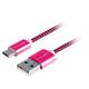 Kabel GoGEN USB / micro USB, 1m, opletený (MICUSB100MM25) fialový