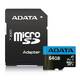Pamäťová karta ADATA Premier Micro SDXC 64GB UHS-I Class 10 + SD adaptér (AUSDX64GUICL10A1-RA1)