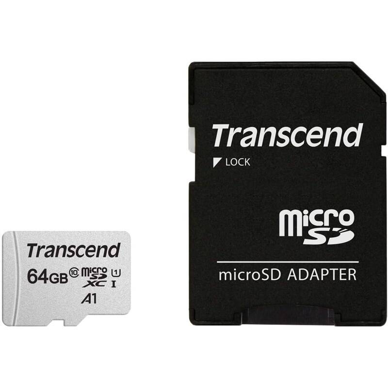 Pamäťová karta Transcend 300S microSDXC 64GB UHS-I U1 (95R/25W) + adapter (TS64GUSD300S-A)