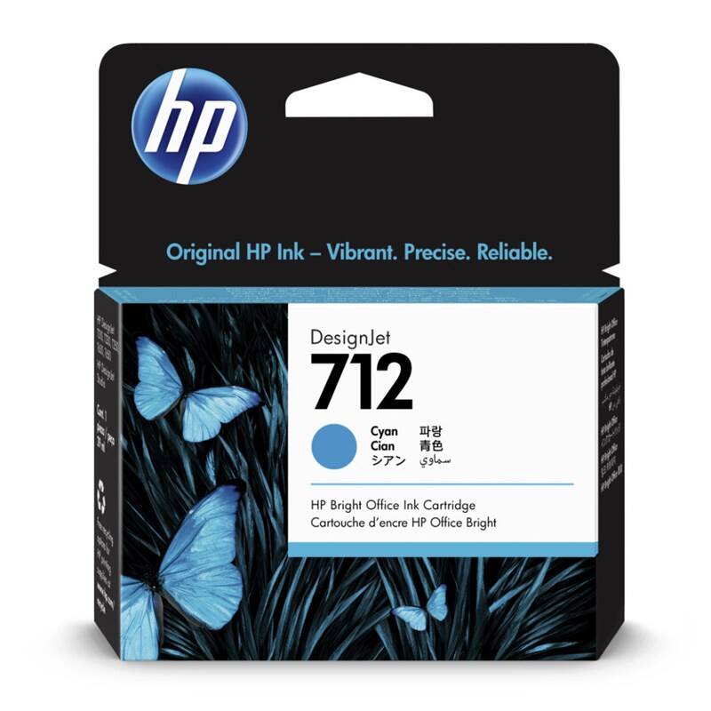 Obrázok HP 712 29-ml Cyan DesignJet Ink Cartridge, 3ED67A