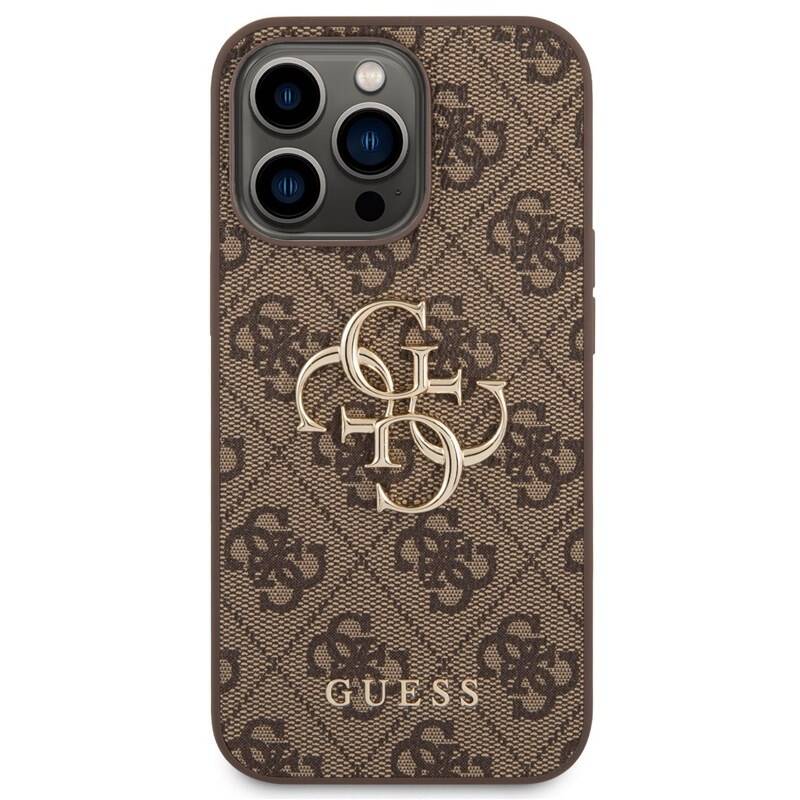 Obrázok Guess PU 4G Metal Logo Zadní Kryt pro iPhone 14 Pro Max Brown