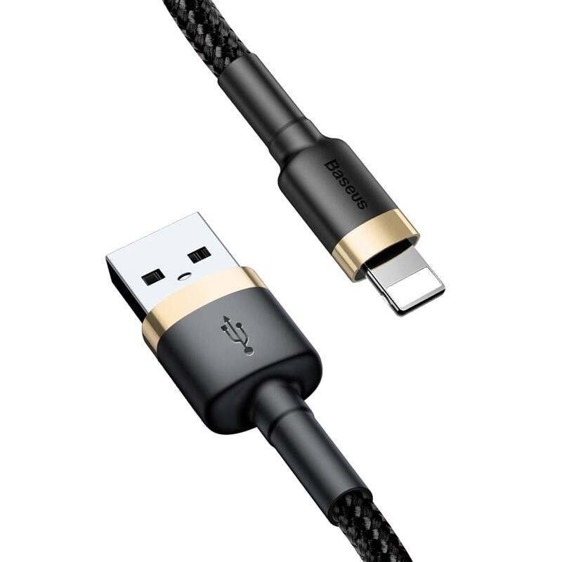 Obrázok Baseus Cafule nabíjecí / datový kabel USB na Lightning 2,4A 0,5m, zlatá-černá, CALKLF-AV1