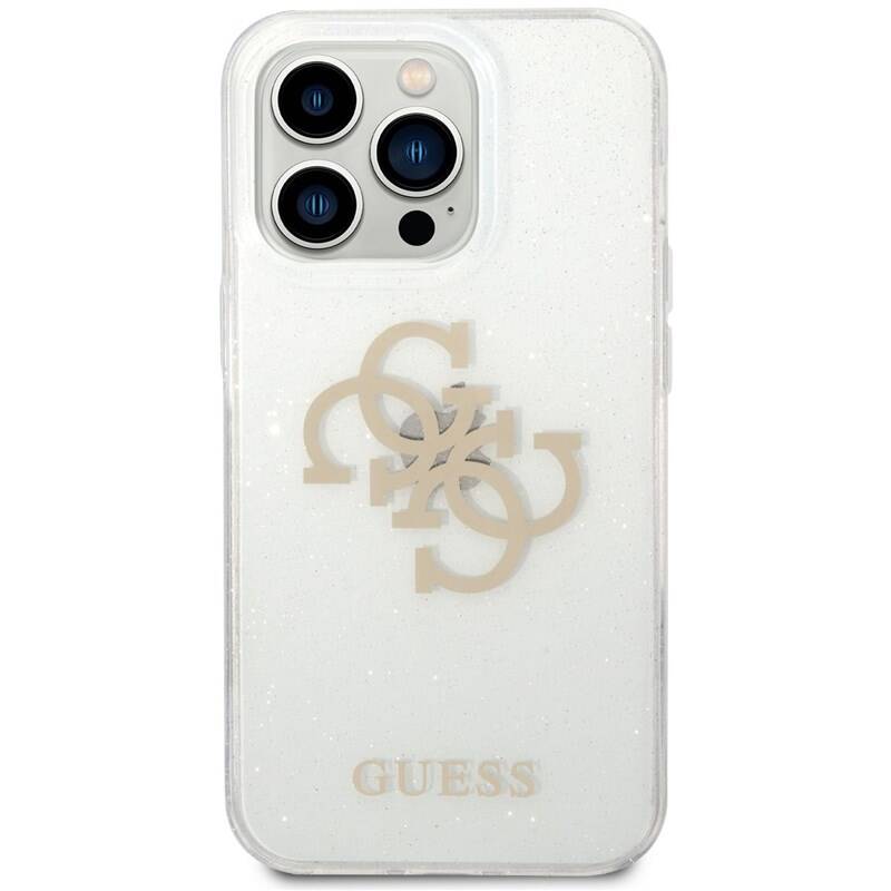 Obrázok Guess TPU Big 4G Full Glitter Zadní Kryt pro iPhone 14 Pro Max Transparent