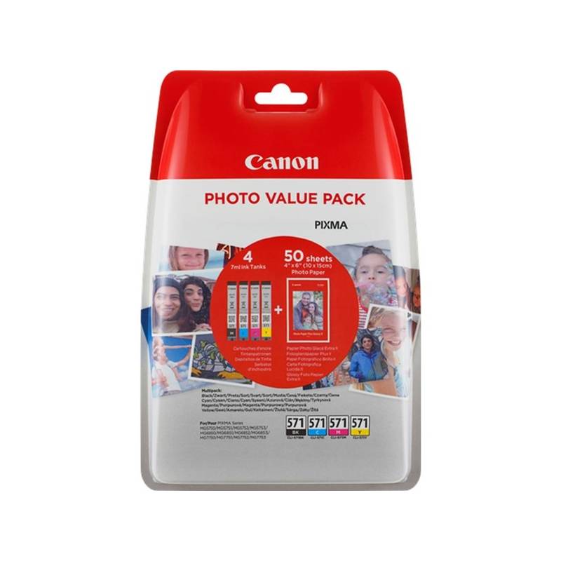 Obrázok Canon CLI-571 multipack + fotopapier PP-201 (0386C006)