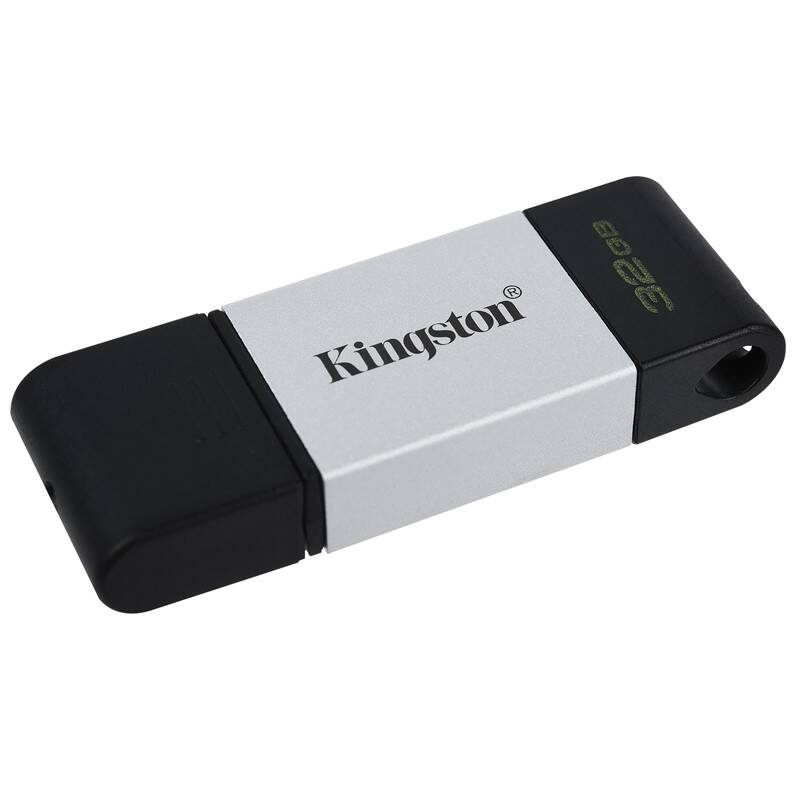 USB flash disk Kingston DataTraveler 80 32GB, USB-C (DT80/32GB) čierny/strieborný