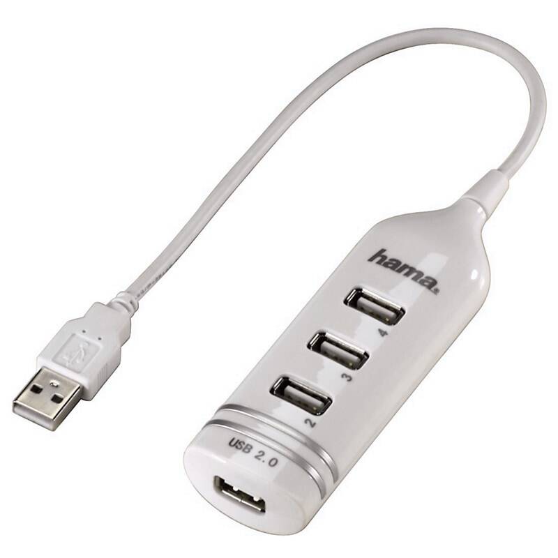 USB Hub Hama USB 2.0 / 4x USB 2.0 (39788) biely