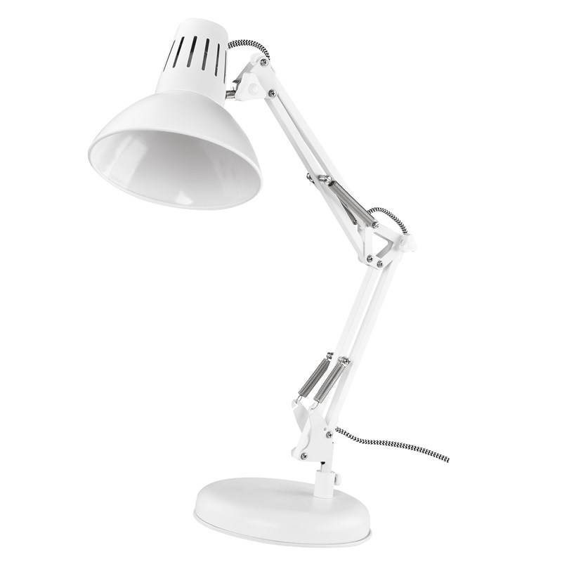 Obrázok Lampa biurkowa DUSTIN na żarówkę E27, biała , EM_1538173000