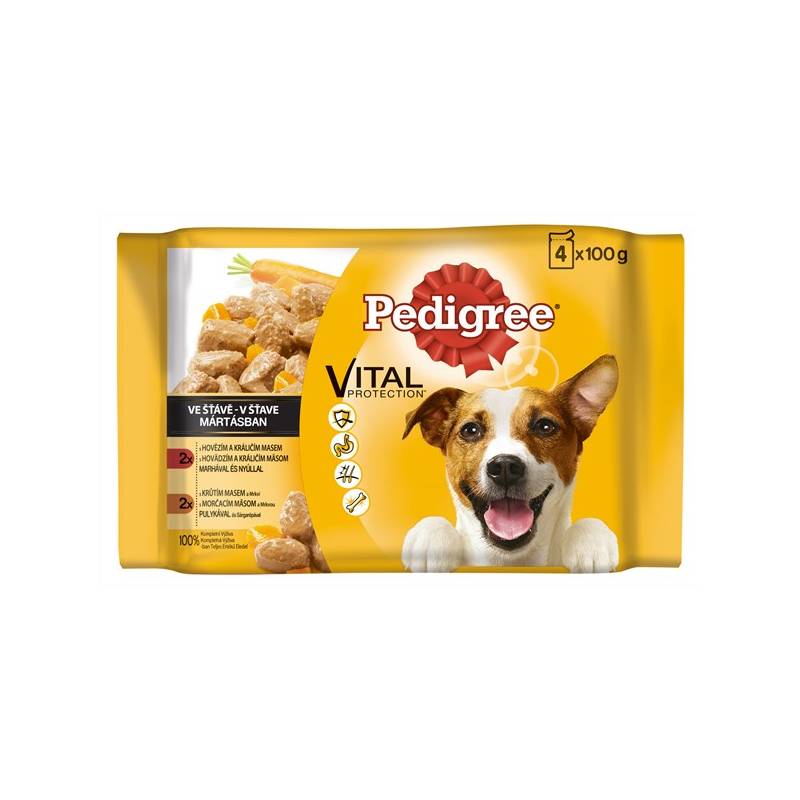 Obrázok Pedigree kapsa Adult hovězí+králik/tele+krůta 2+2x100g