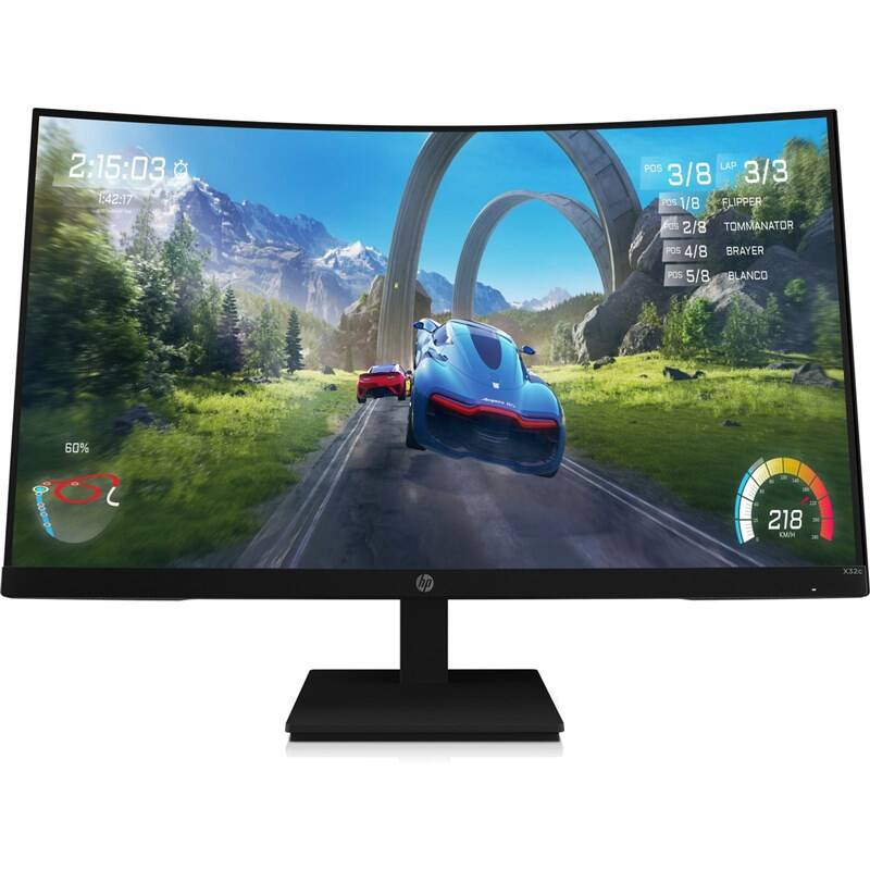 Obrázok LCD HP X32c FHD 1920x1080 VA matný;AMD FreeSync;350 cd/m2;1ms;10M:1;HDMI;DP;VESA, 33K31AA#ABB