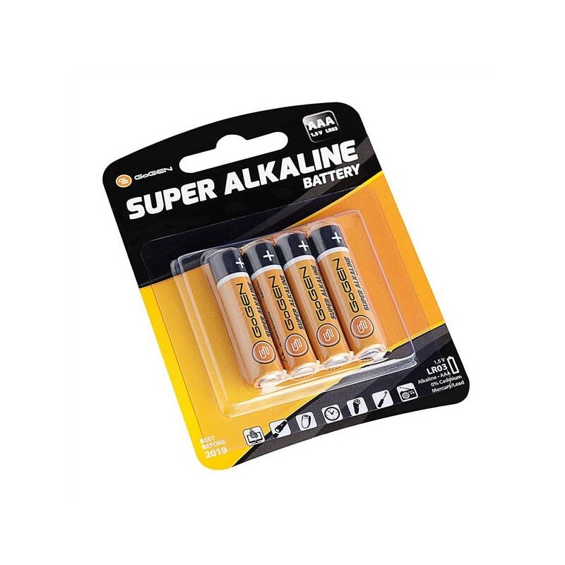 Batéria alkalická GoGEN SUPER ALKALINE AAA, LR03, blister 4ks (GOGR03ALKALINE4)