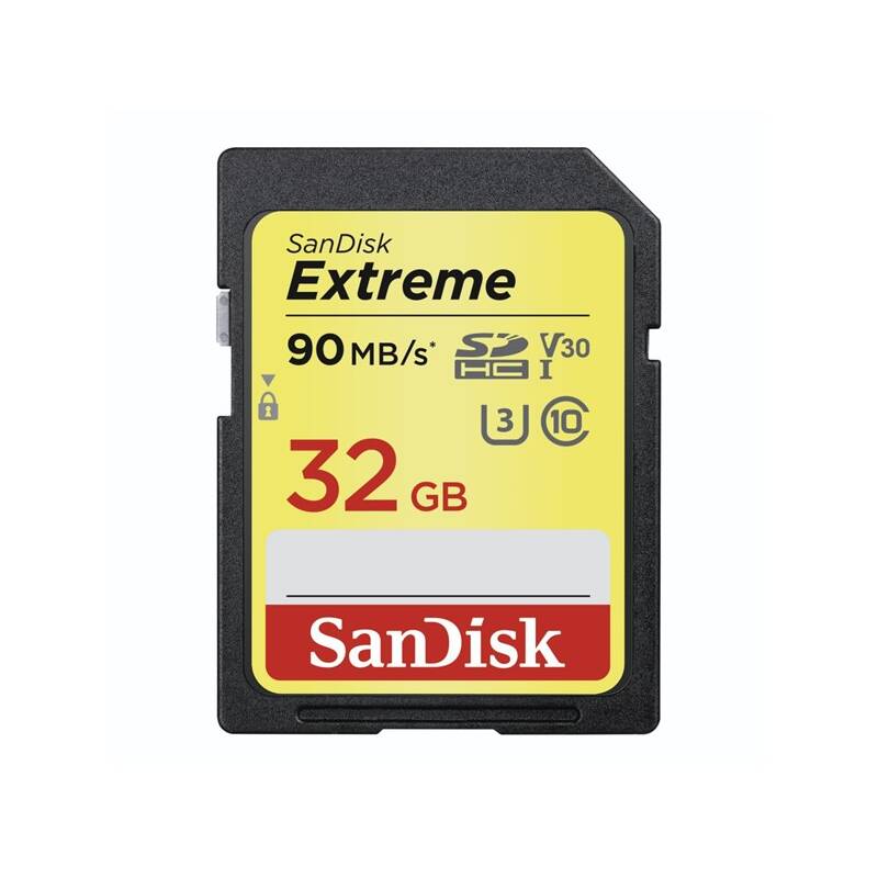 Pamäťová karta SanDisk SDHC Extreme 32GB UHS-I U3 (90R/40W) (SDSDXVE-032G-GNCIN) čierna
