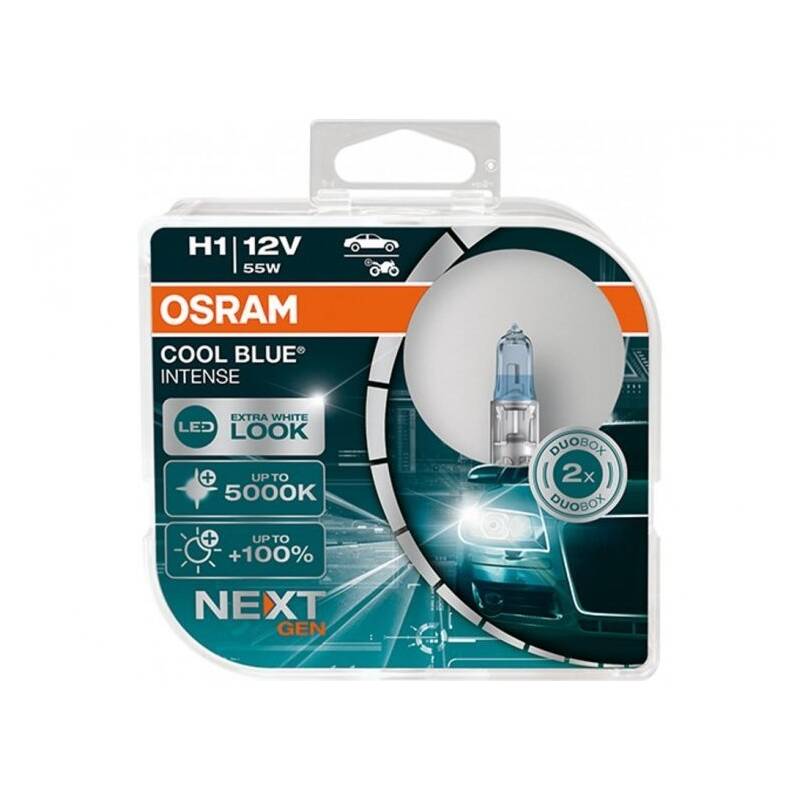 Obrázok OSRAM H1 Cool Blue Intense Next Generation, 12V, 55W, P14,5s, Duobox (64150CBN-HCB)