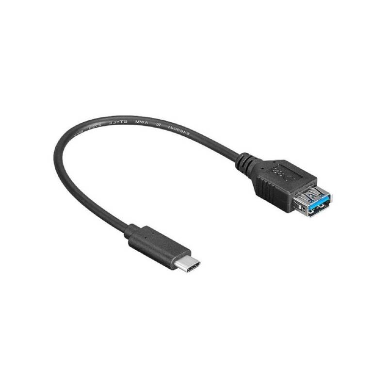 Kábel AQ USB 3.1 USB-C samec - USB 3.0 A samice , 0.2 m (xaqcc68002) čierny