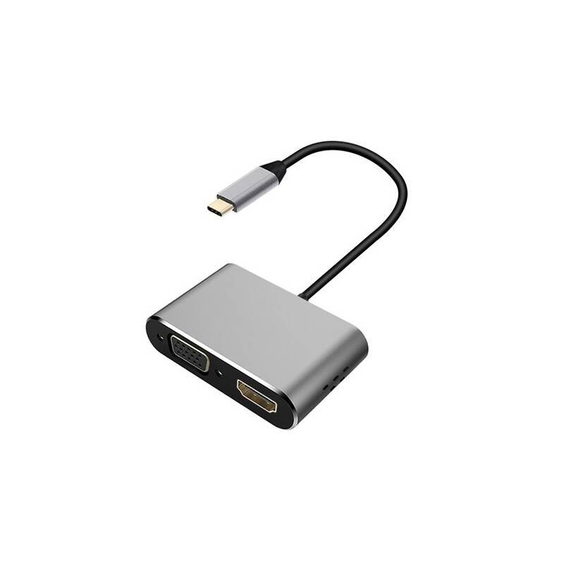 Redukcia PLATINET USB-C/HDMI, VGA (PMMA9832) sivá
