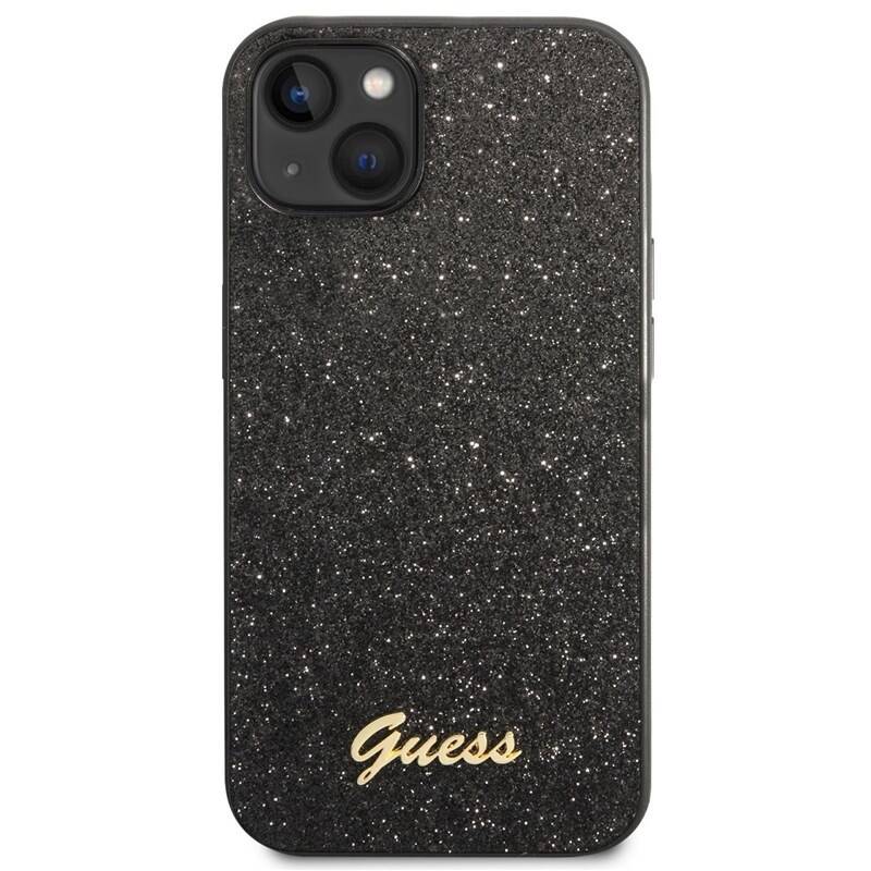 Obrázok Guess PC/TPU Glitter Flakes Metal Logo Zadní Kryt pro iPhone 14 Plus Black