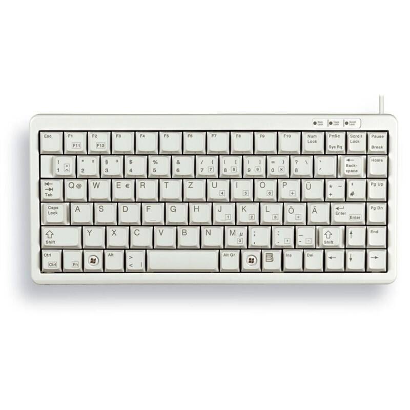 Obrázok CHERRY klávesnice G84-4100 / lehká / mini/ drátová / USB 2.0 / bílá / EU layout G84-4100LCMEU-0