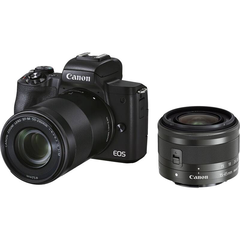 Digitálny fotoaparát Canon EOS M50 Mark II + EF-M 15-45 + EF-M 55-200 (4728C015) čierny