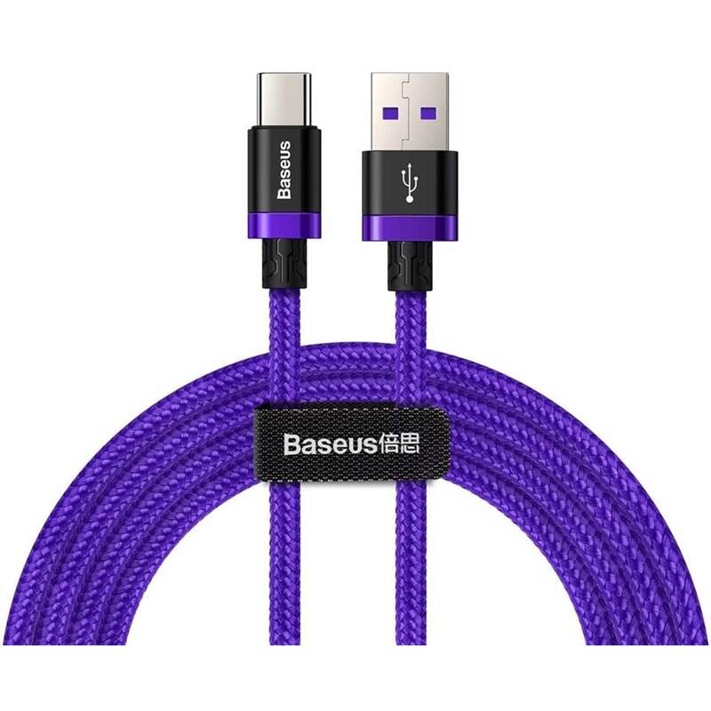 Obrázok Baseus Purple Gold Red kábel USB / USB-C QC 3.0 5A 40W 2m, fialový (CATZH-B05)