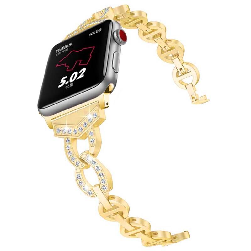 Obrázok WG crystal, kovový, na Apple Watch 42/44/45 mm (10632) zlatý