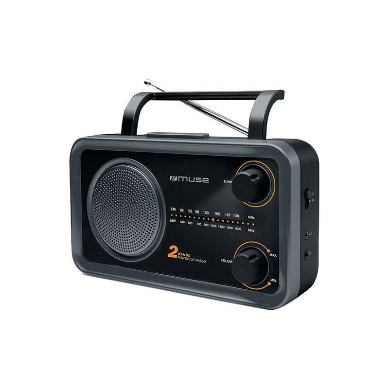 Obrázok FM prenosné rádio Muse M-06 DS, AUX, čierna