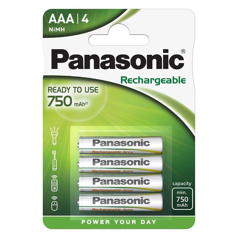 Batéria nabíjacia Panasonic Evolta AAA, 750 mAh, Ni-MH, blister 4ks (HHR-4MVE/4BP)