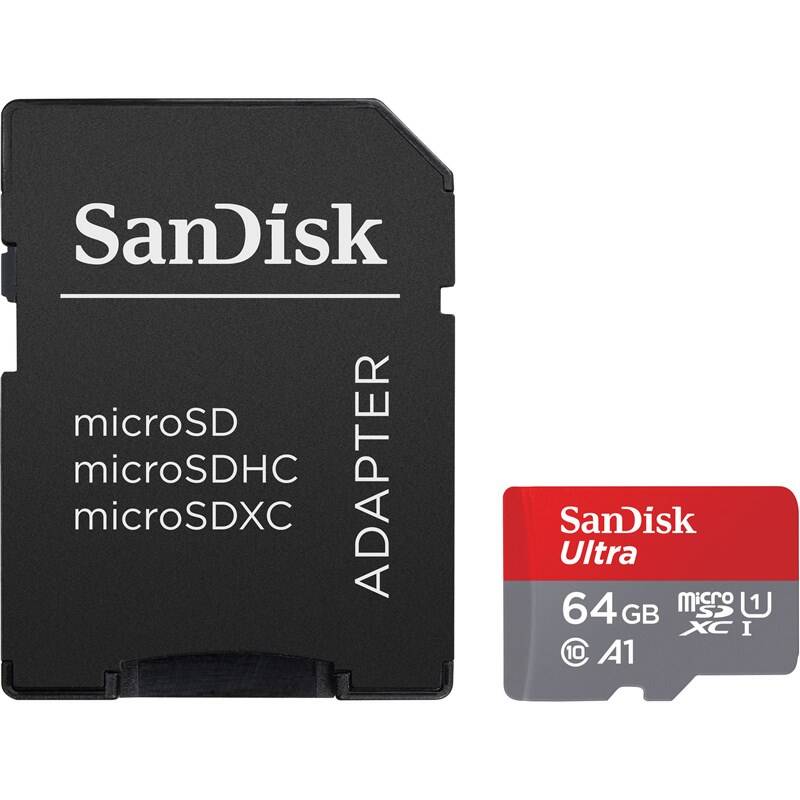 Pamäťová karta SanDisk Ultra microSDXC 64GB (140R) A1 Class 10 UHS-I + SD adaptér (SDSQUAB-064G-GN6MA)