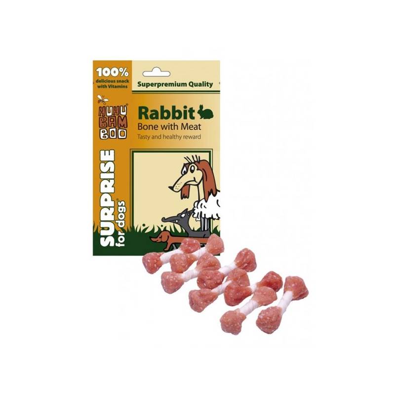 Obrázok Huhubamboo Surprise Dog králičí kost s masem 75g