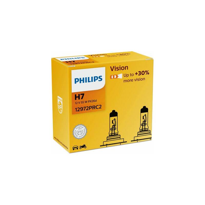 Obrázok Philips SADA 2x Autožiarovka Philips VISION 12972PRC2 H7 PX26d/55W/12V P2272