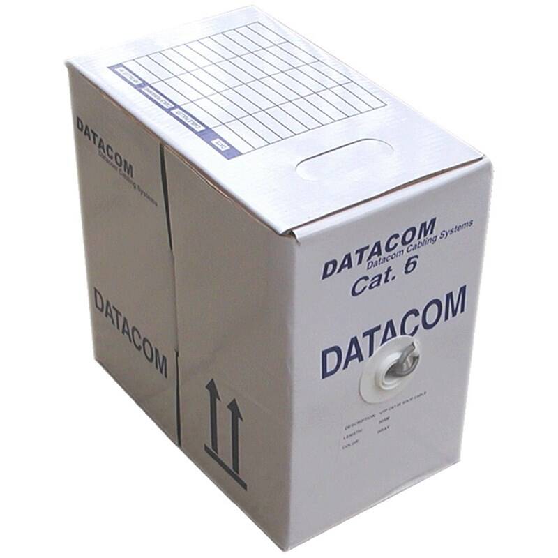 Kábel DATACOM UTP Cat.6 PVC, box, 305 m (1125) sivý + Doprava zadarmo