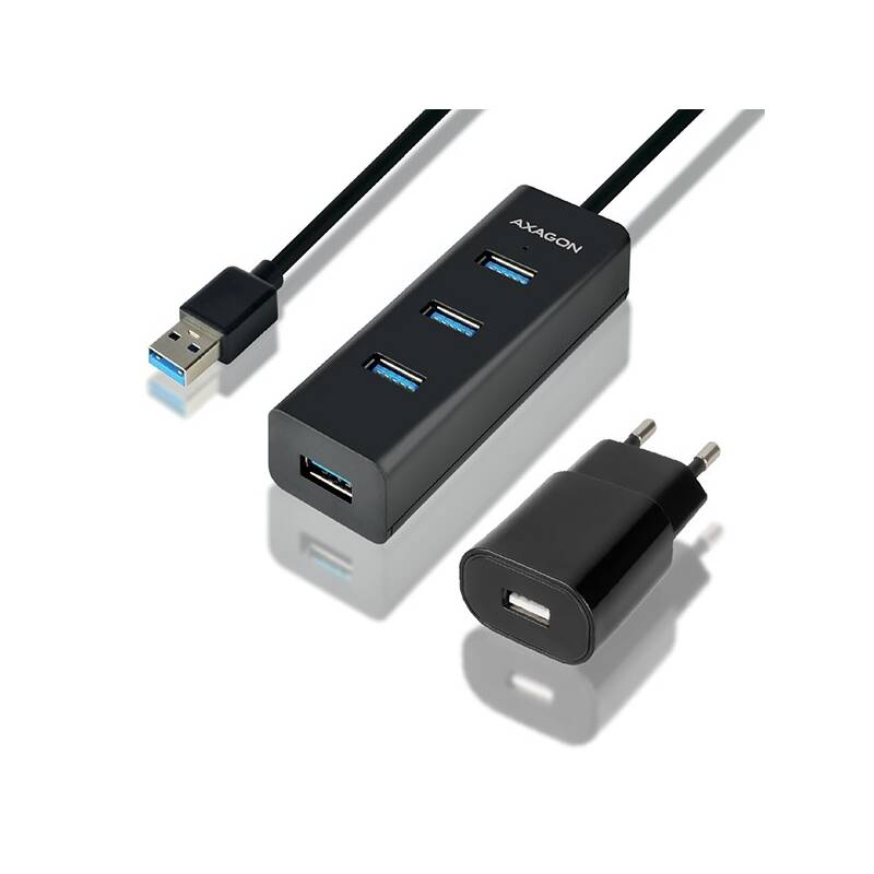USB Hub Axagon USB / 4 USB 3.0, adaptér, 1,2 m (HUE-S2BP) čierny