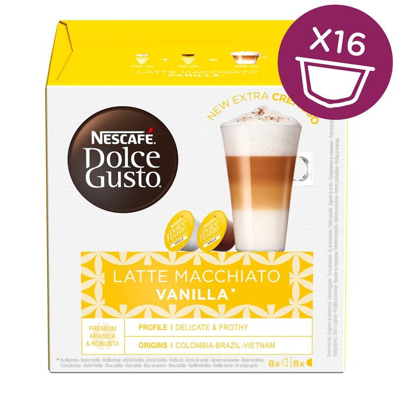 Obrázok NESCAFÉ Dolce Gusto® Latté Macchiato Vanilla kávové kapsle 16 ks