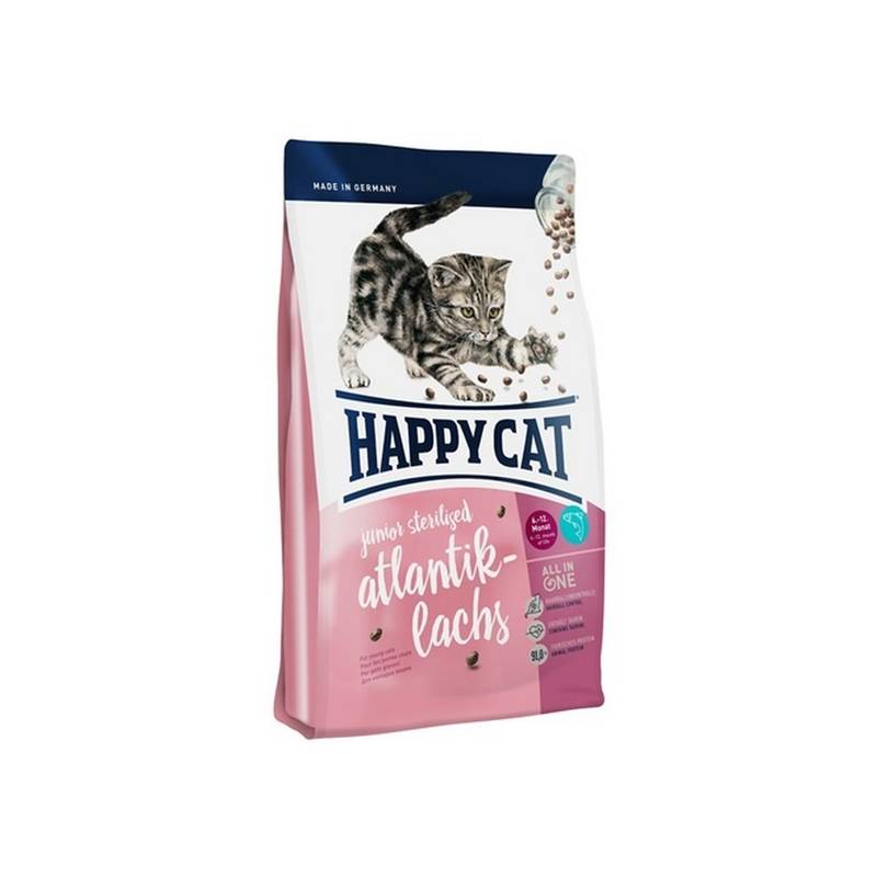 Obrázok HAPPY CAT Junior Sterilised Atlantik-Lachs / Losos 10 kg