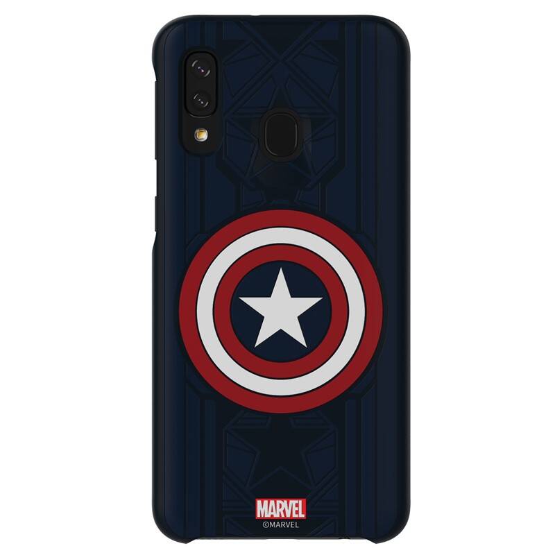 Obrázok Samsung Smart Cover Captain America pro Galaxy A40 (GP-FGA405HIBLW) modrý