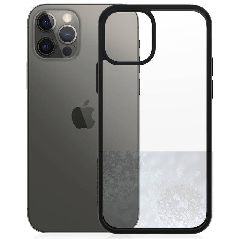 Obrázok PanzerGlass ClearCase Antibacterial pro Apple iPhone 12/iPhone 12 Pro Black edition (0252)