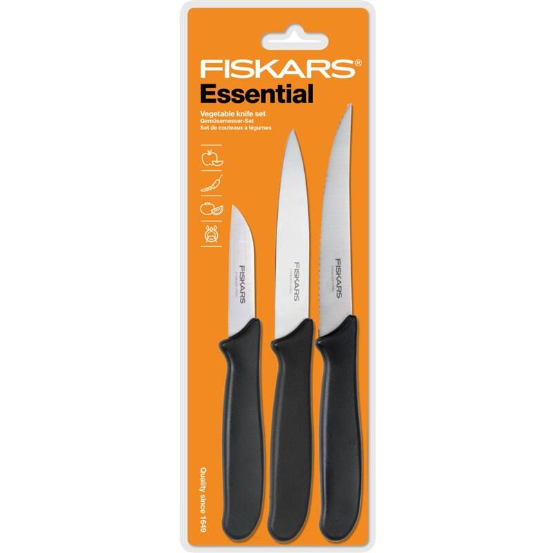 Obrázok Sada nožov na zeleninu essential 3 kusová fiskars 1023785