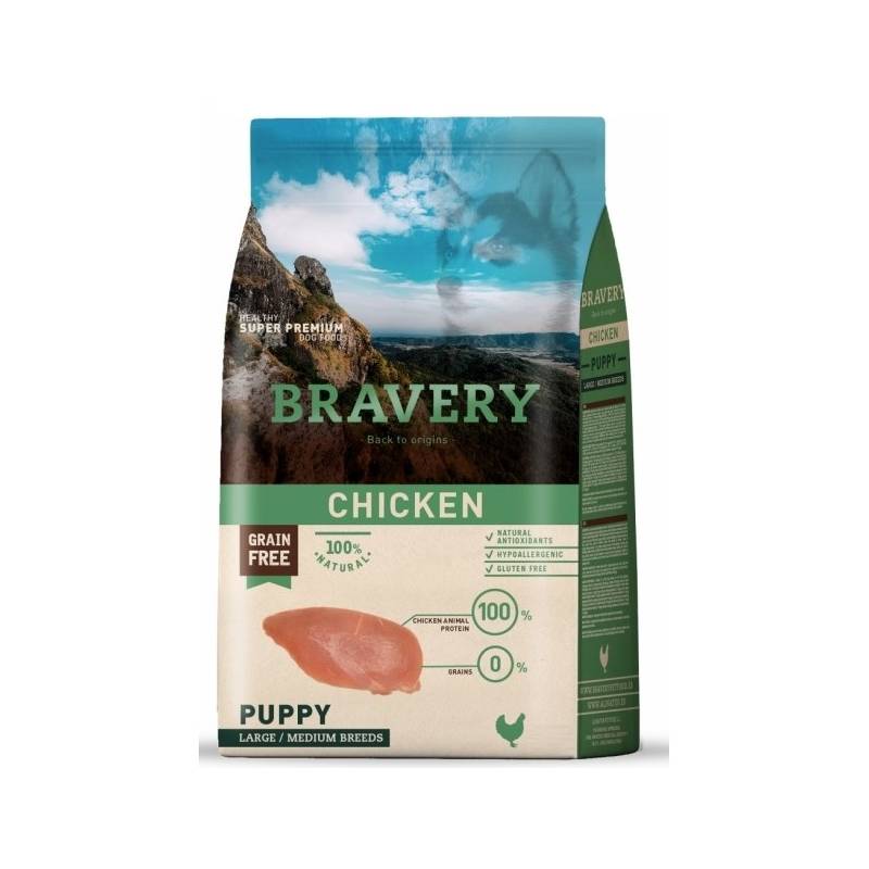 Obrázok Bravery dog PUPPY Large / Medium chicken 4kg