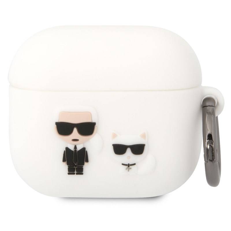 Obrázok Karl Lagerfeld and Choupette Silikonové Pouzdro pro Airpods 3 White