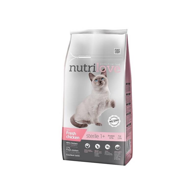 Obrázok Nutrilove Cat dry Sterile fresh chicken 7kg